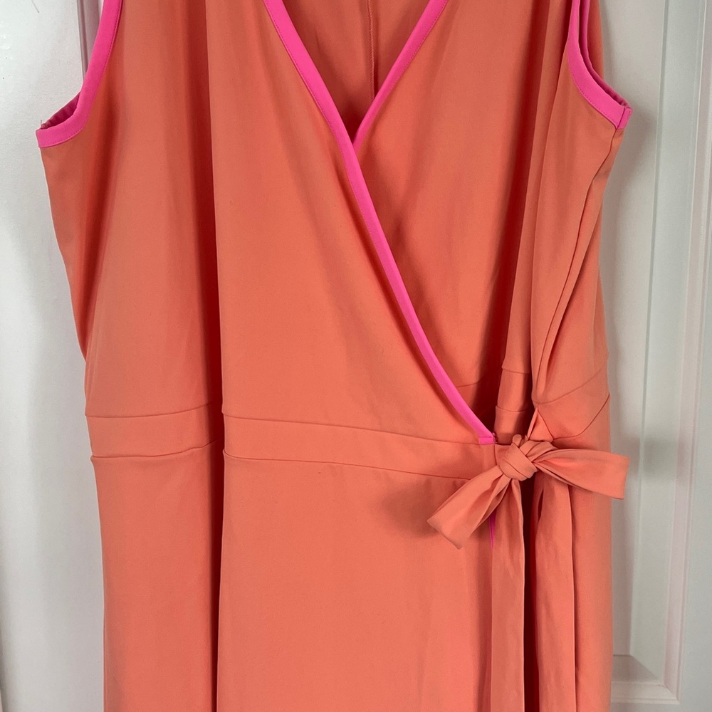 Lane Bryant Coral and Pink Midi Dress